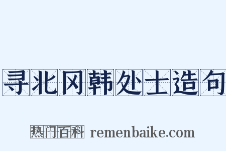 寻北冈韩处士造句是什么意思的图片